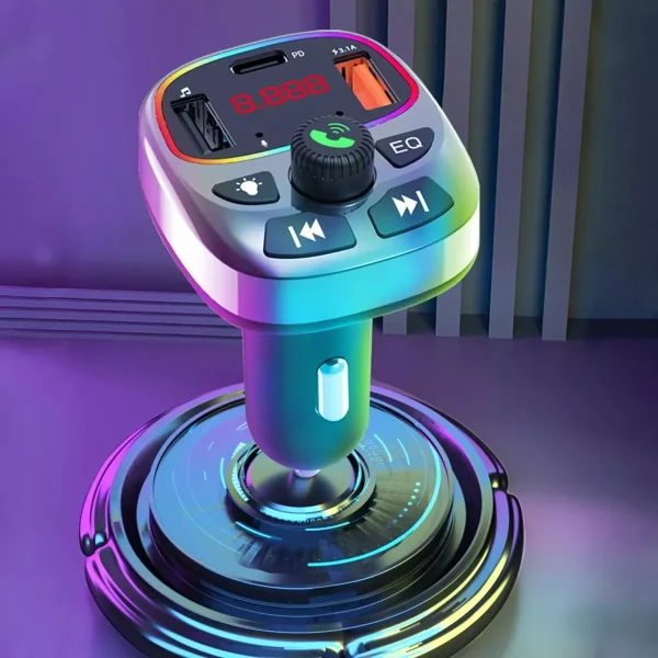 Modulador Carro Transmisor Fm Bluetooth Doble Puerto Usb 25w 1