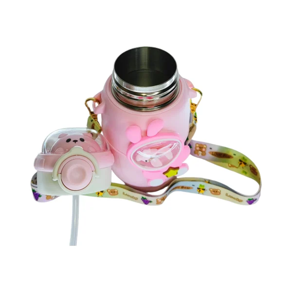 Termo Infantil Cute Bunny con Correa Ajustable - 500 ml