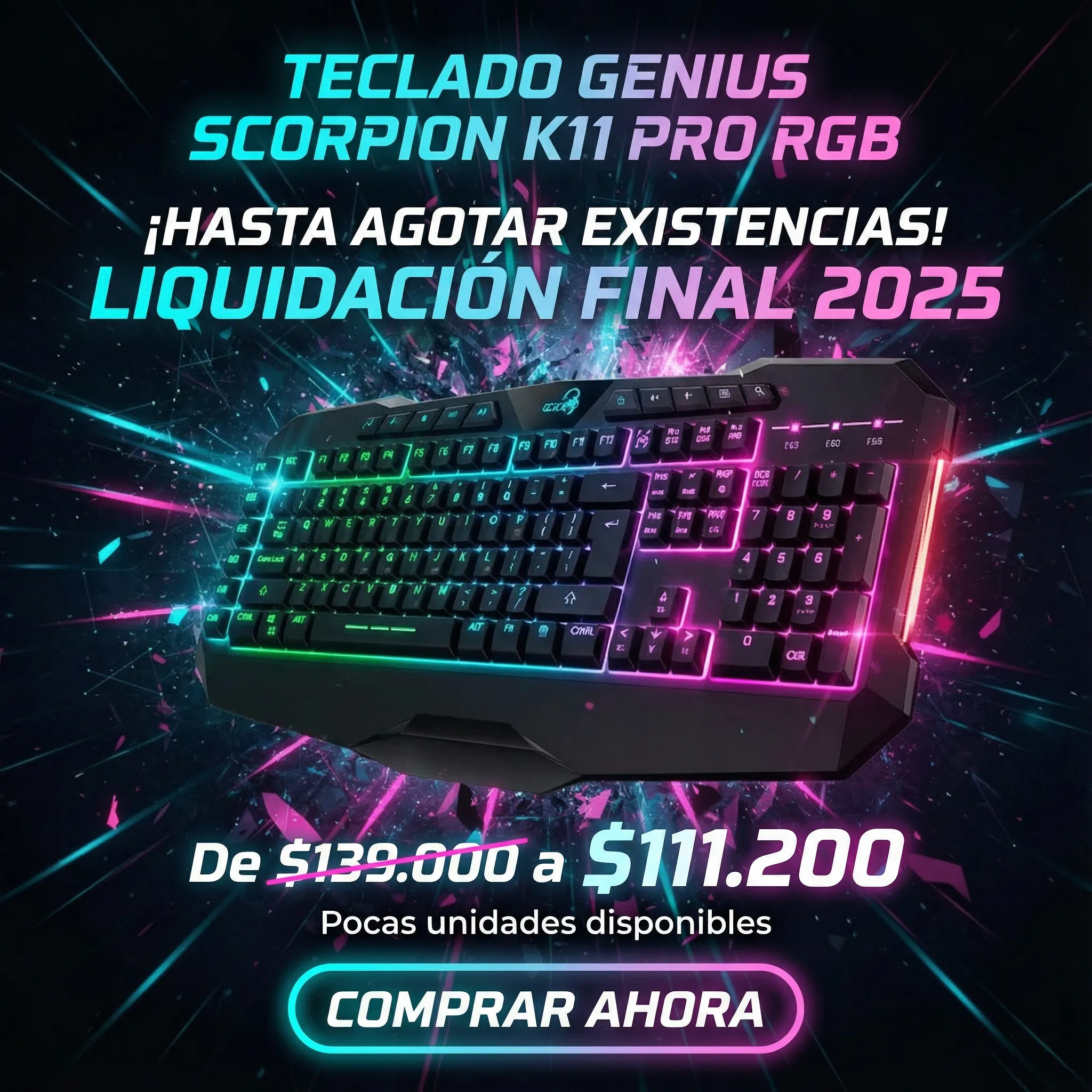 Teclado genius scorpion k11 pro rgb